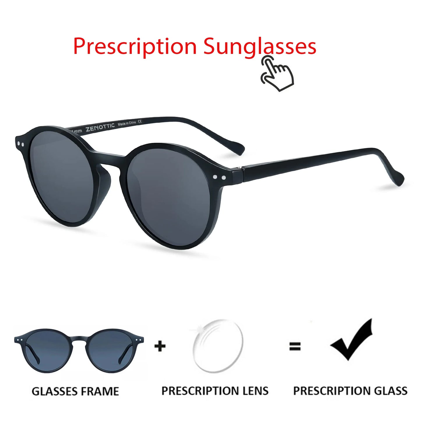 ZENOTTIC Lunettes de Soleil Rétro Polarisées 2023 2024 Hommes Femmes Vintage Petite Monture Ronde Lunettes de Soleil Verres Polarisés UV400 Nuance