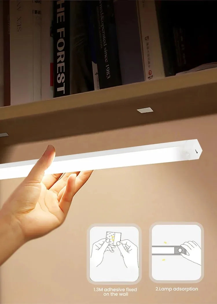 Motion Sensor Lamp Night Light Wireless LED USB Type C Rechargeable Lamp for Kitchen Cabinet Bedroom Wardrobe Staircase Lighting