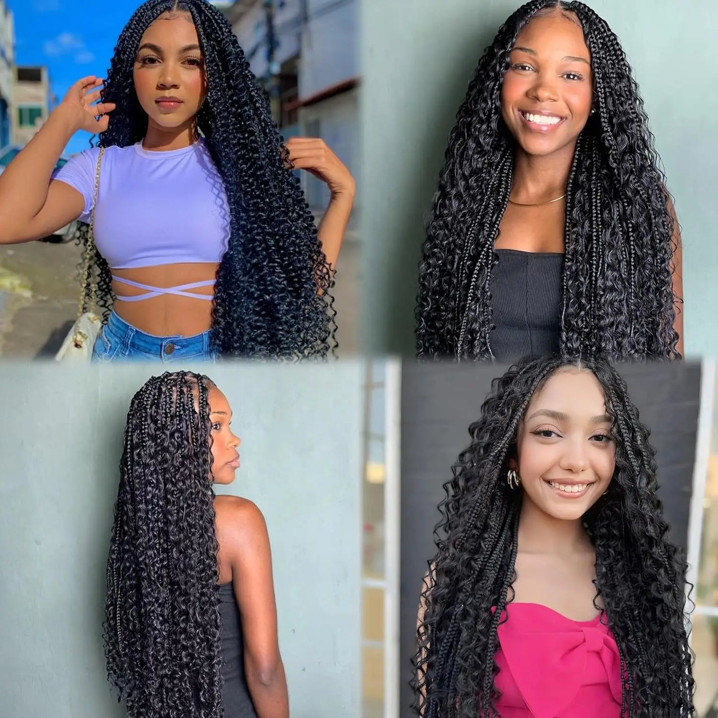 Cheveux à tresser humains Deep Wave en vrac Cheveux humains 100g Sans trame Extensions de cheveux humains Cheveux à tresser humains micro pour tresses bohèmes