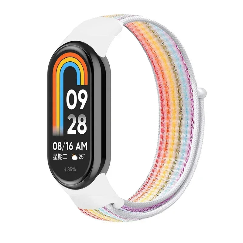 Nylon Loop Sports Strap for Xiaomi Mi Band 9 NFC SmartWatch Wristband Replacement Correa Mi band 9-8 Bracelet Belt Accessories