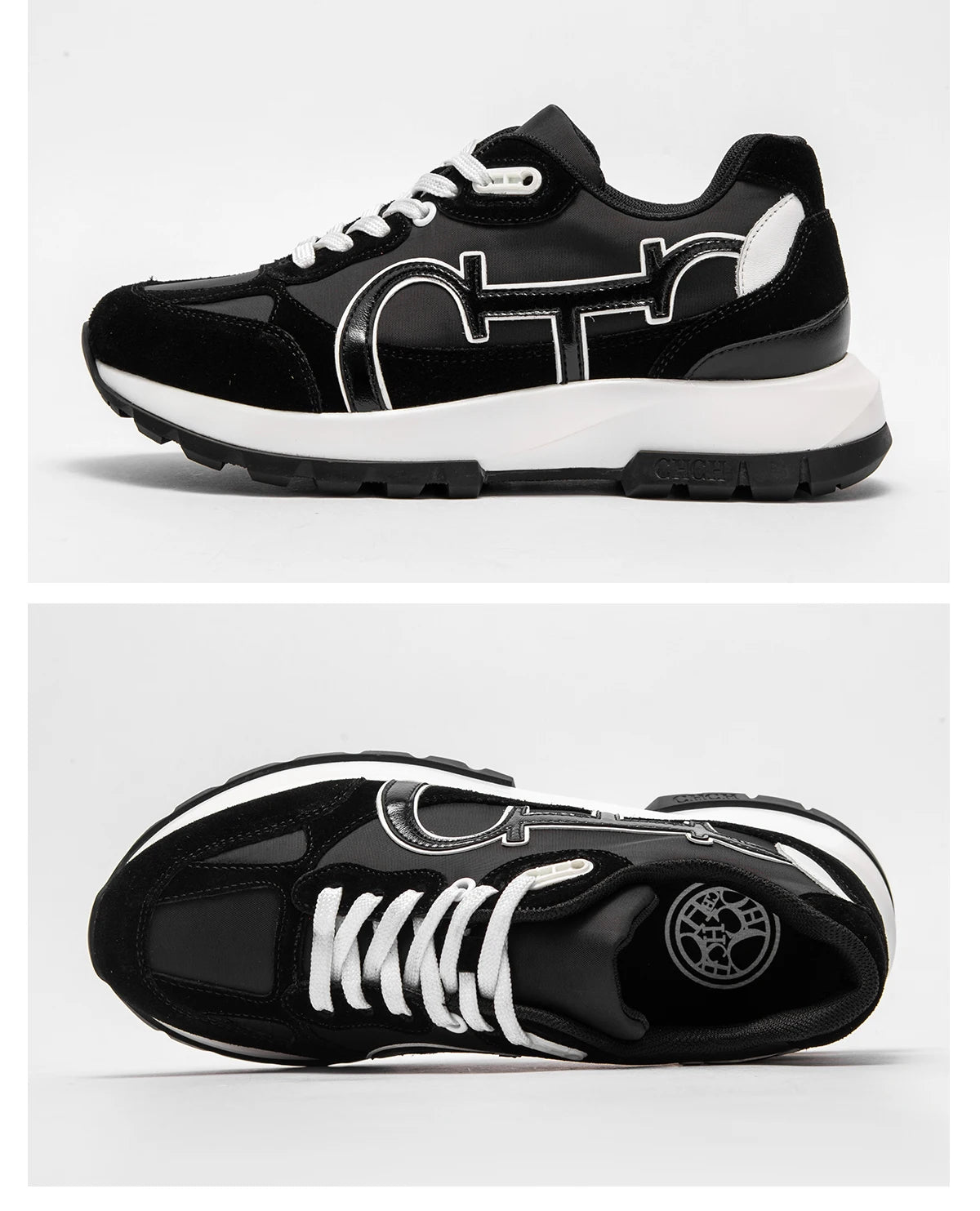 CHCH Women Tennis Shoes New Leather Splicing Student Sports Shoes