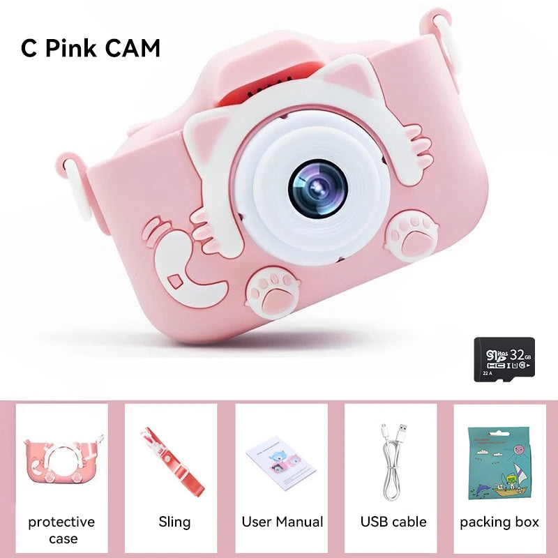 Christmas Children Camera HD 1080P Toddler Digital Video Camera 2.0inch Kids Camera with Silicone Cases Toys for Christmas Gifts - Shoppiline
