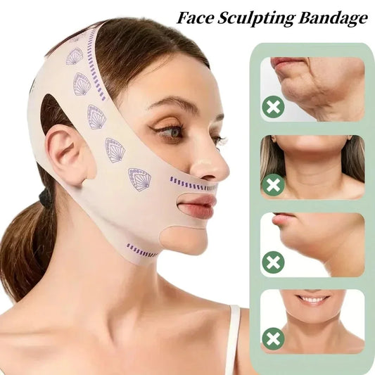 1pc Adjustable V-Face Lift Mask,Breathable Comfort Reusable Face Shaping Bandage for Double Chin Reduction,Tightening,Gift
