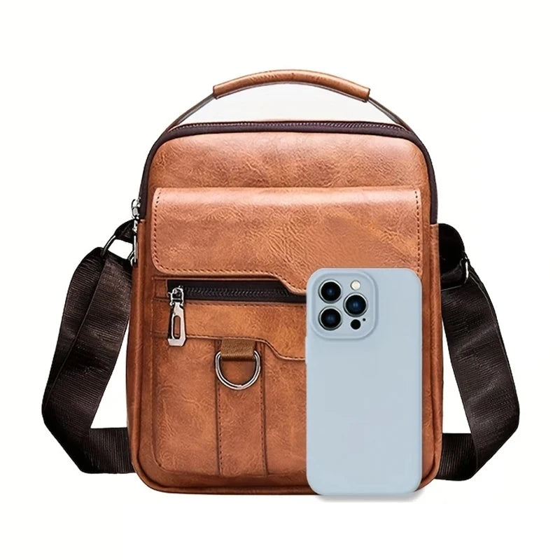 Neutraler Business-Schultertasche für Damen und Herren, geeignet für Geschäftsreisen, aus PU-Material