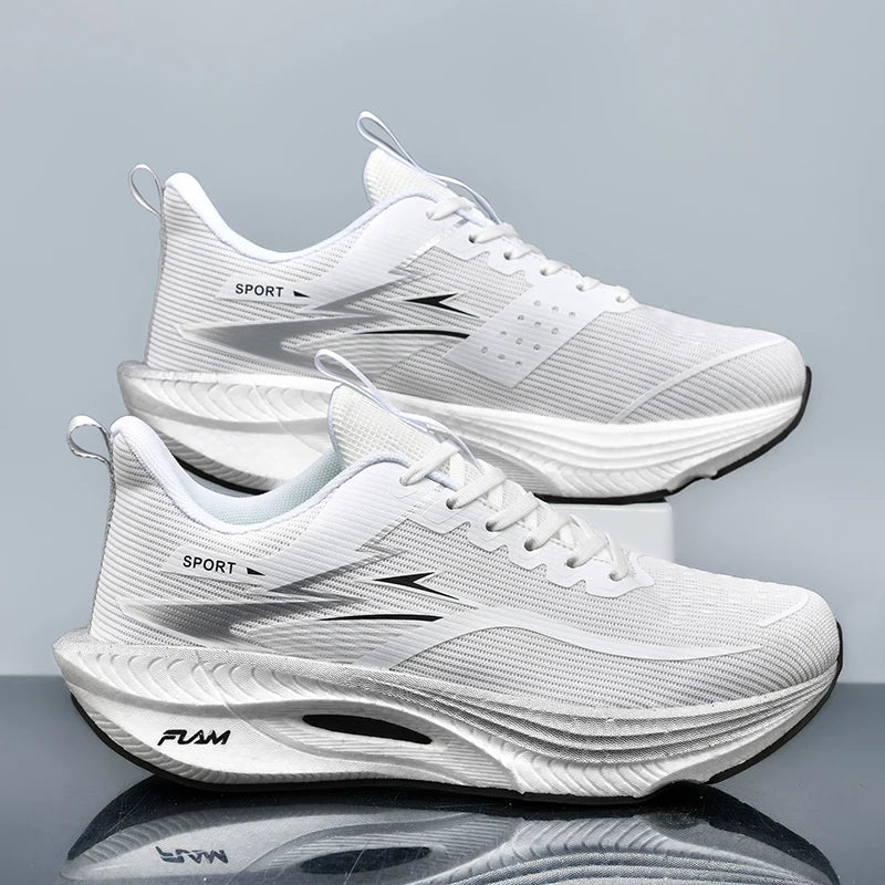 Marathon Men Sports Running Shoes Carbon Board Air Cushion Breathable Lightweight Women's Comfortable Athletic Nonskid Sneakers