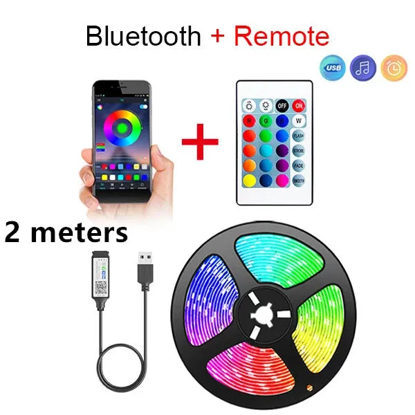 5V LED-Streifen USB RGB 5050 LED-Lichtband Musik-Synchronisation App-Steuerung Luces Led Flexible Lampe für Raumdekoration TV-Hintergrundbeleuchtung