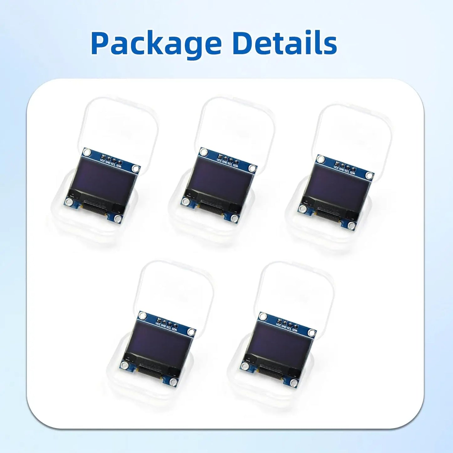 0.96 Inch OLED Display Module, 128x64 Pixel I2C SSD1306 Luminous OLED Screen Board Compatible with Arduino Raspberry Pi ESP32
