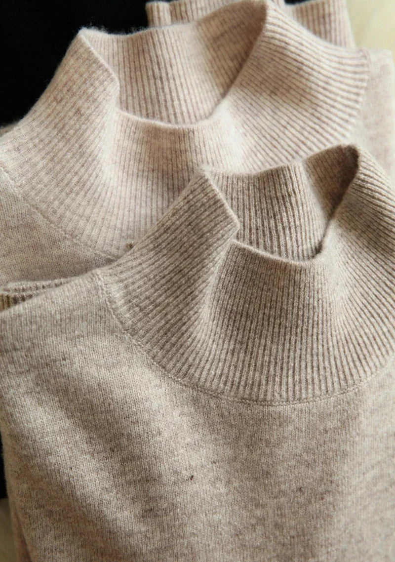 Pull-overs chic Automne-Hiver pour femmes, en tricot, col roulé, manches longues, coupe ajustée, doux et chaud, Pull Femme Top