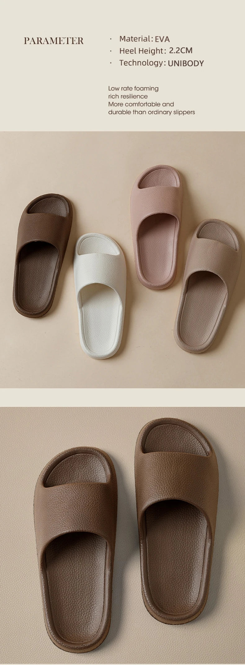 EVA Men Sandals Flip Flops Man Slippers Solid Color Simple Non-slip Soft Sole Comfortable Shower Slippers Outdoorf Couple Shoes