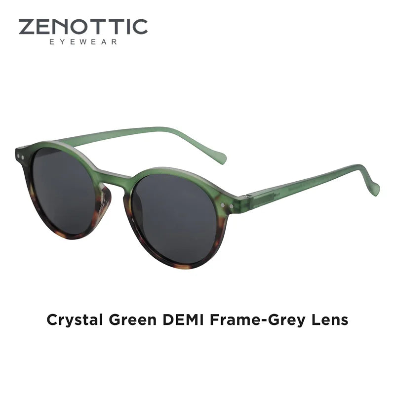 ZENOTTIC Lunettes de Soleil Rétro Polarisées 2023 2024 Hommes Femmes Vintage Petite Monture Ronde Lunettes de Soleil Verres Polarisés UV400 Nuance