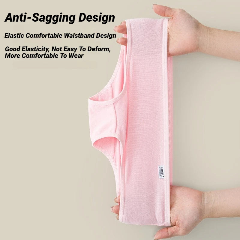 Candy Color Underpant Women'S Comfort High-Quality Cotton Mid Waist Breathable Solid Skin Friendly Panties Plus Size Briefs Soft