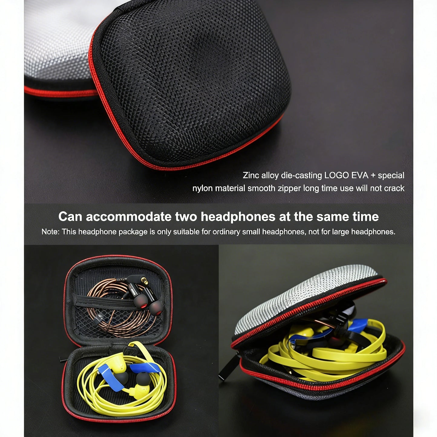 Earphone Storage Bag Square Headset Box Indoor Outdoor Travelling Earphones Storaging Case Accessories with Zipper