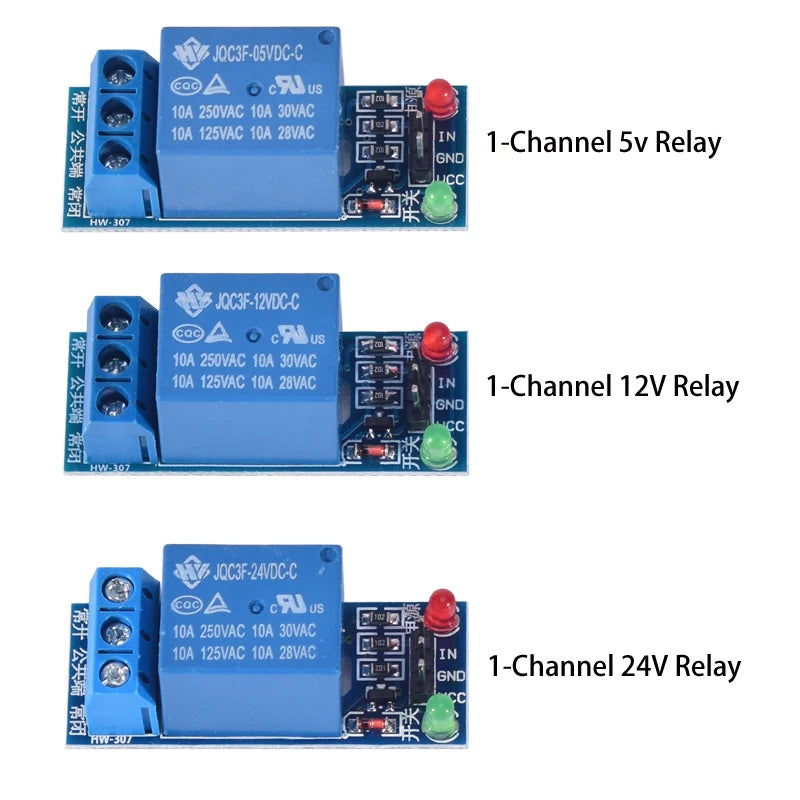 Module de relais 1, 2, 4, 6, 8 canaux DC 5V 12V 24V avec optocoupleur / déclencheur de niveau haut et bas pour Arduino Raspberry