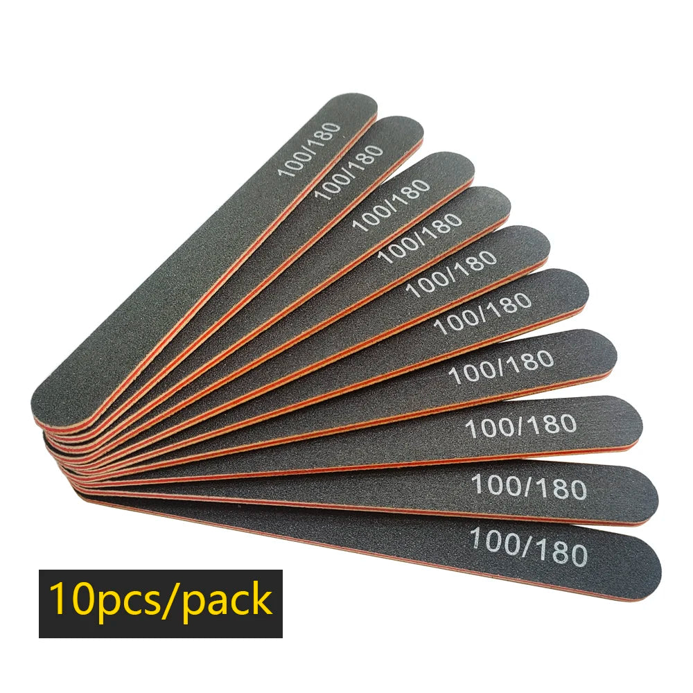Nagelfeile Buffer 100/180 Körnung Halbmond Nagelfeilen Doppelseitiges Schmirgelpapier Nagel schleifen Gel Nagellack Maniküre-Werkzeug