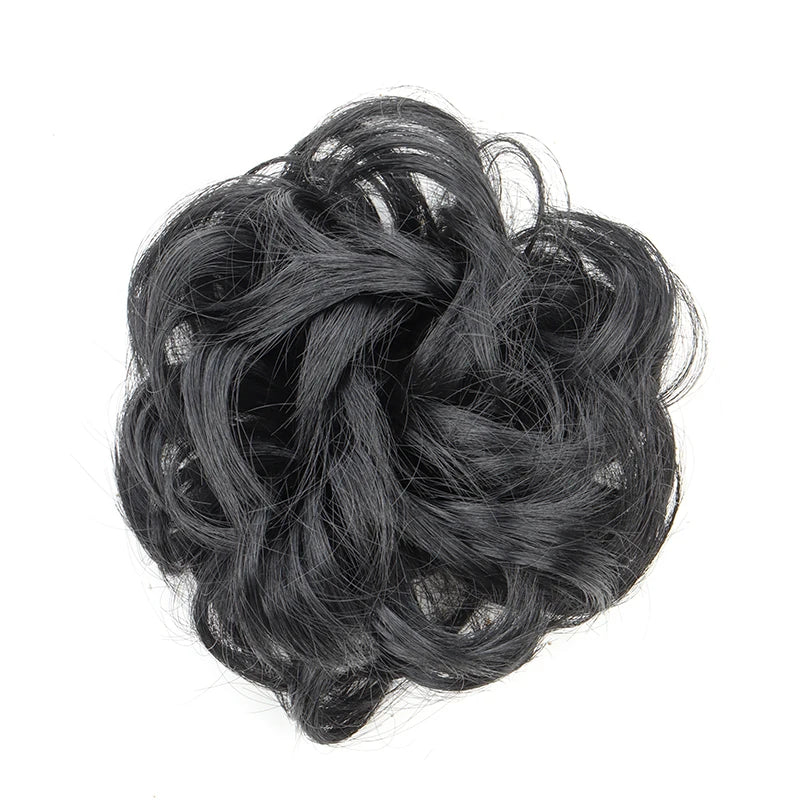 Synthetic Messy Bun Chignon Donut Hair Pad Elastic Hair Rope Rubber Band Black Brown Blonde Hairpiece for Women