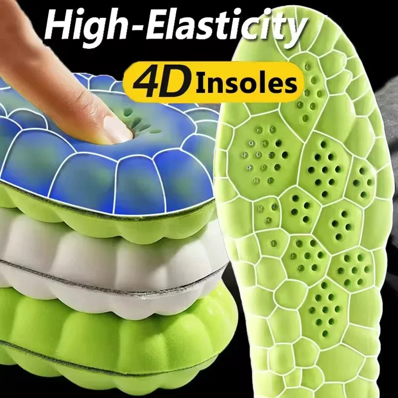 Latex Sport Insoles Soft High Elasticity Shoe Pads Breathable Shock Absorption Cushion Running Insert Men Women