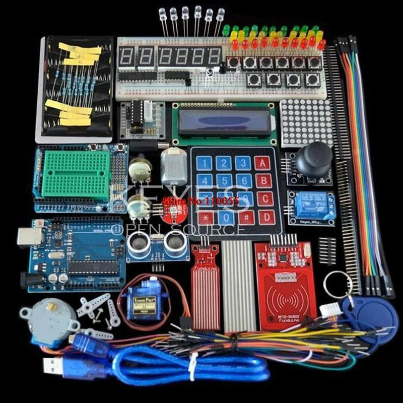 Starter Kit for Arduino Uno R3 - Uno R3 Breadboard and holder Step Motor / Servo /1602 LCD / jumper Wire/ UNO R3 - Shoppiline