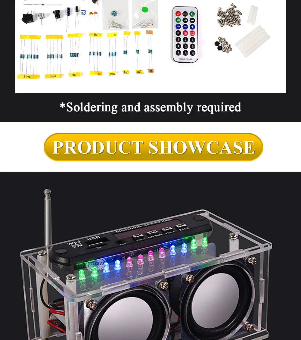 DIY BT Speaker Kit with FM Radio 87.5-108MHZ DIY Soldering Project Practice Solder Assembly U Disk TF Electronic Kit - Shoppiline