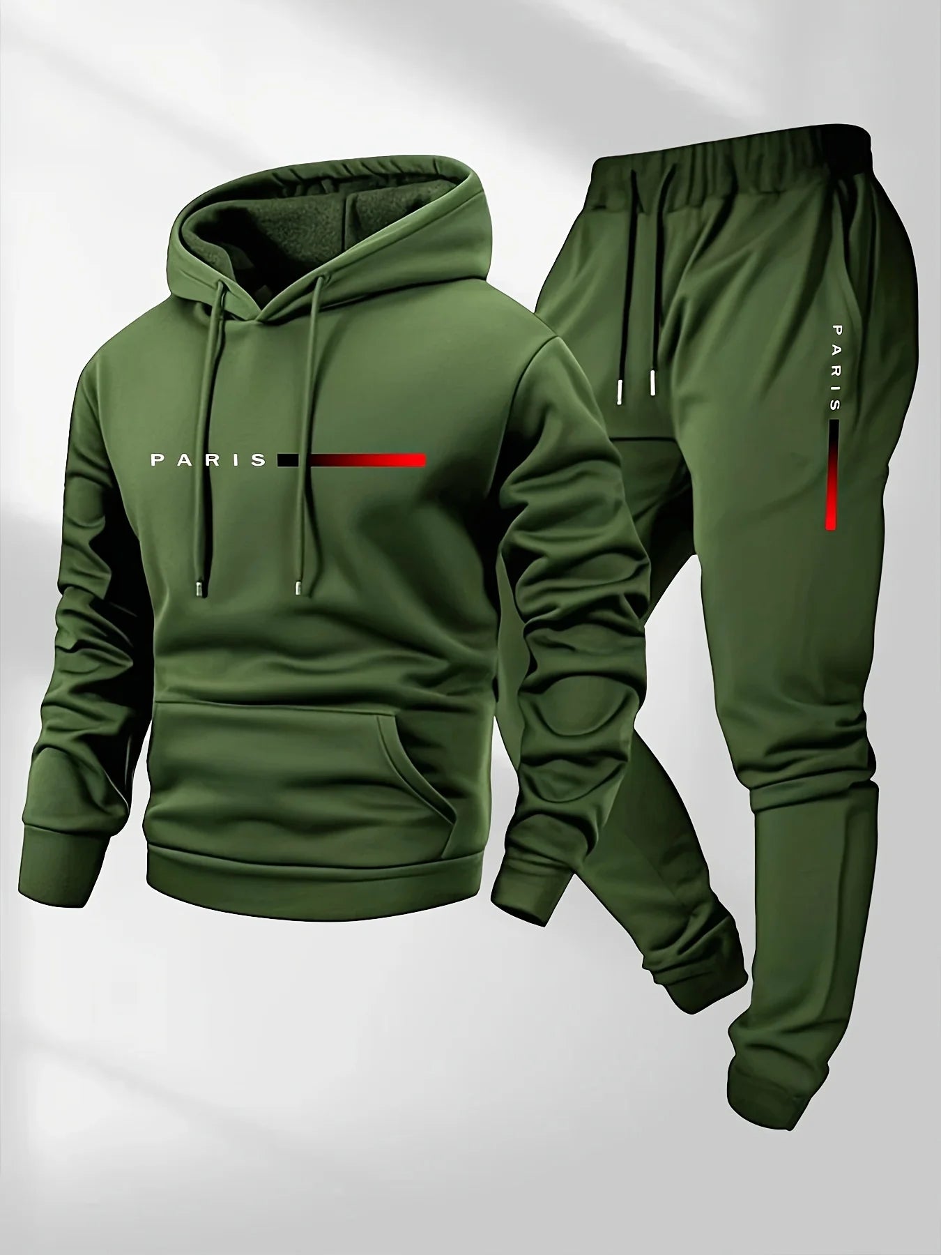 PARIS Buchstaben-Print Sweatshirt Anzug Herren Fleece Hoodie Hose Set Frühling Herbst Winter Warm Lässiger Sport Pullover Hosen Sets