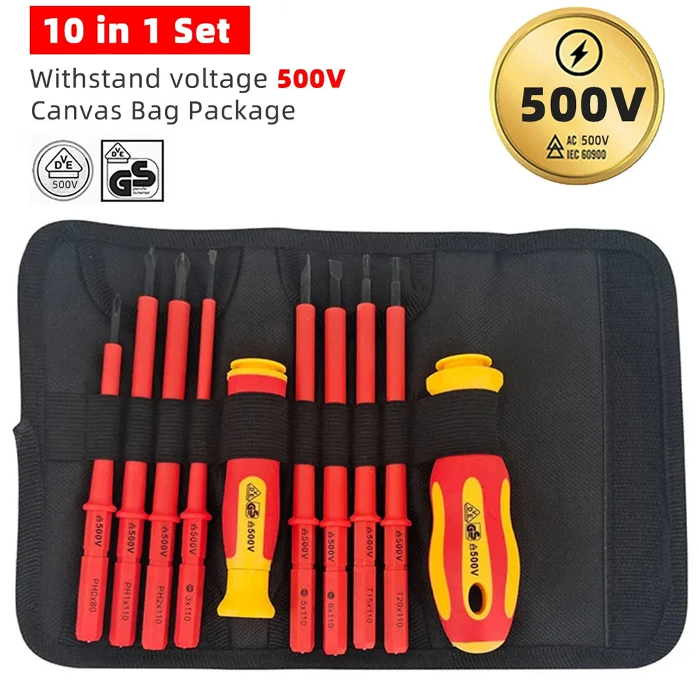 New Hexagonal Screwdriver Insulated Electrician Screwdriver High Hardness Set Magnetic Cross Word Shaped Plum Blossom