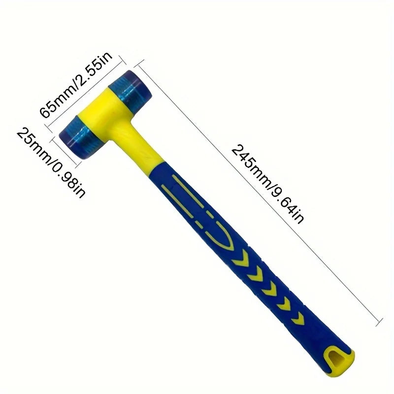 1 Double Headed Installation Hammer, 25mm  Rubber Hammer with Rubber Handle, Detachable Insulated Installation Hammer - Shoppiline