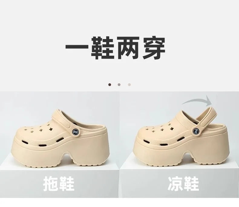 2025 Chunky Platform Clogs Shoes for Women Thick Bottom Non Slip Beach Sandals Woman Summer Fashion Wedges EVA Sandals Slippers