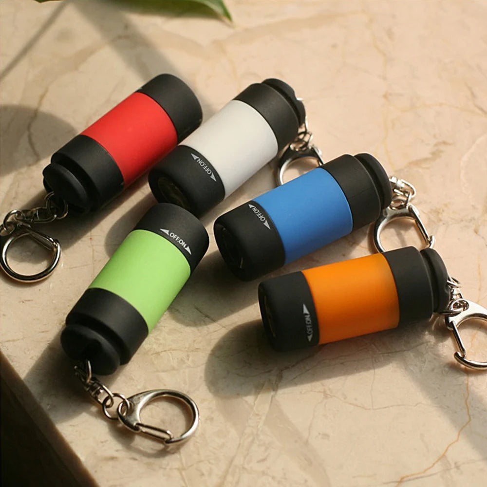 USB Rechargeable LED Multifunctional Strong Light Pocket Keychain Flashlight Waterproof Outdoor Hiking Camping Mini Flashlight