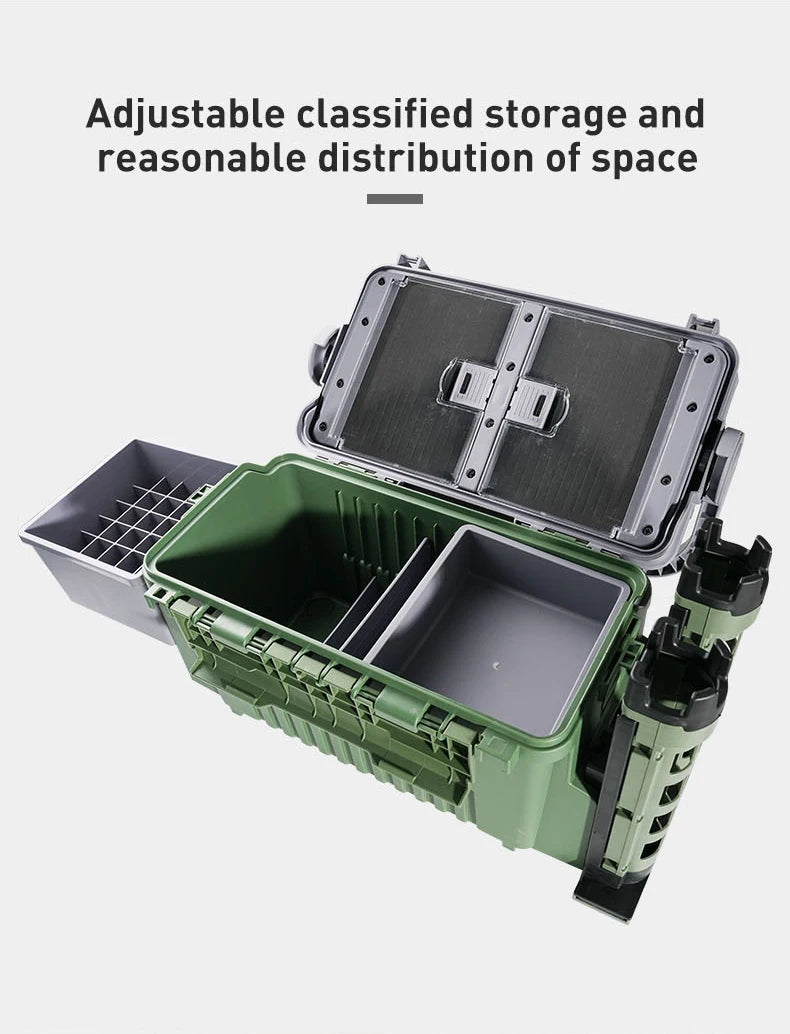 Large Fishing Tackle Box Multifunction Capacity Stand Rod Holder Cup Holder High Quality Plastic Egi Box Fishing Box - Shoppiline