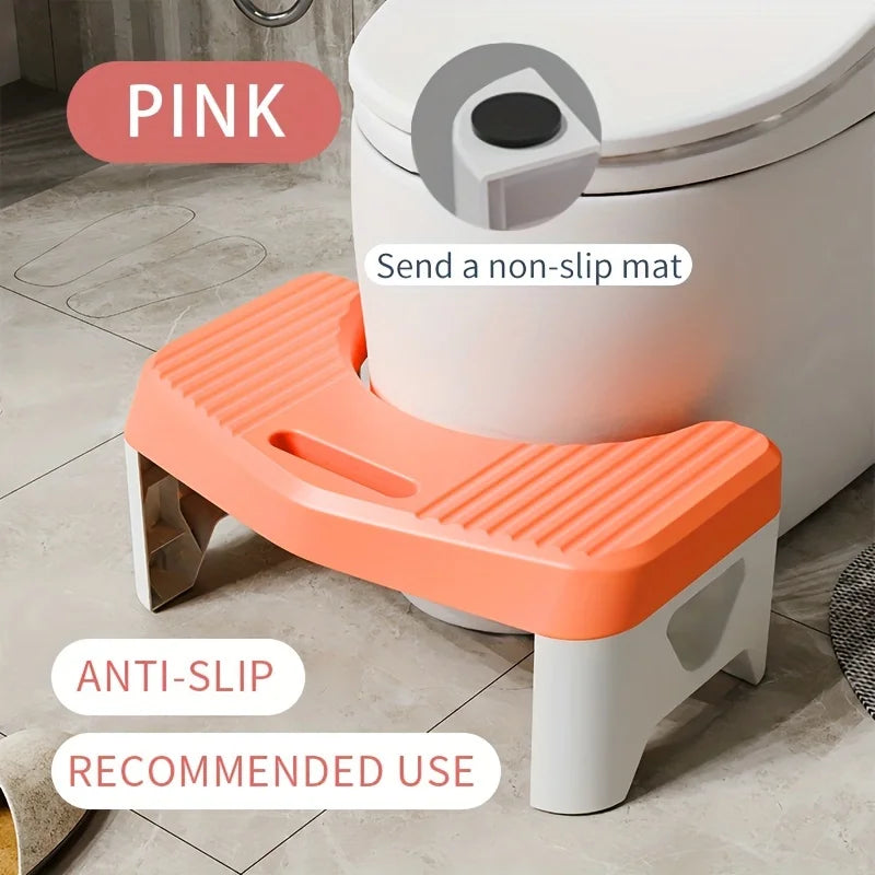 1Pc Toilet Stool for Bathroom, Comfort Toilet Stool for Adult Kids Pregnant Women, Squatting Aid Footstool, Anti Slip Thickening