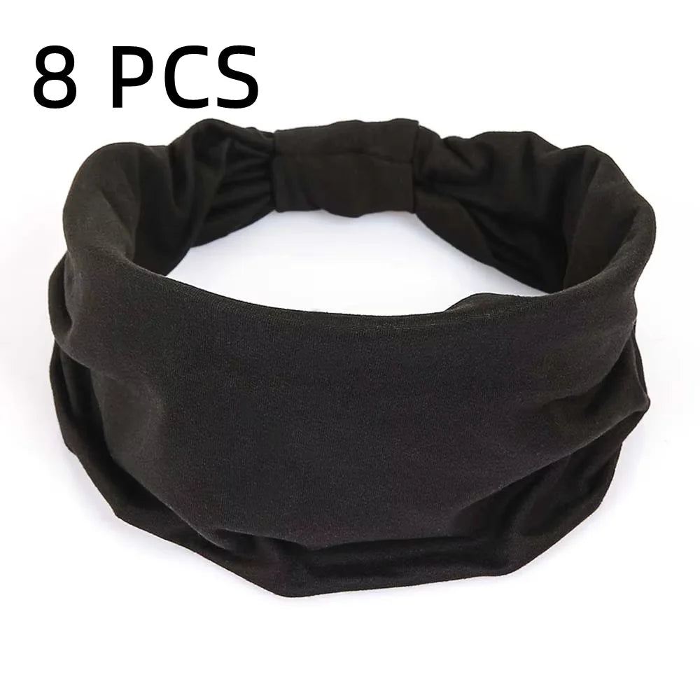 Bandeaux larges pour femmes, antidérapants, doux, élastiques, pour yoga, course, sport, entraînement, gym, turbans, bandanas