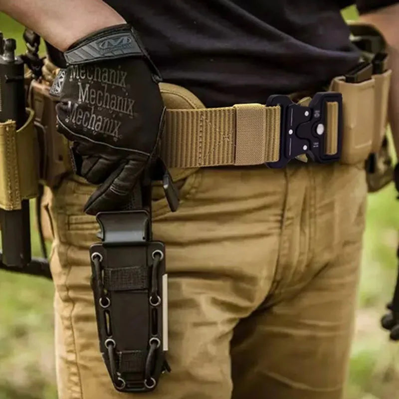 1 Piece Men's Tactical Sports Belt, Quick Release Symmetrical Buckle, Polyester Fiber, Suitable for Outdoor Training Military