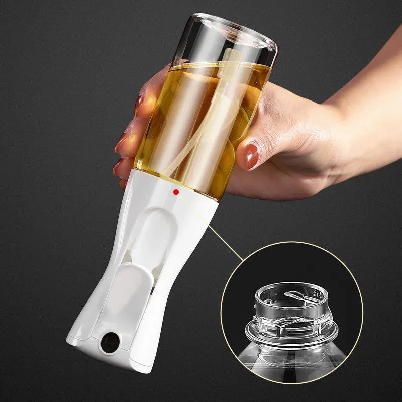 200/300/500ml Oil Spray Plastic Household Kitchen Oil Spray Bottle Or Oil Brush Nebulizing Mist Filling Cooking Dual Use BBQ