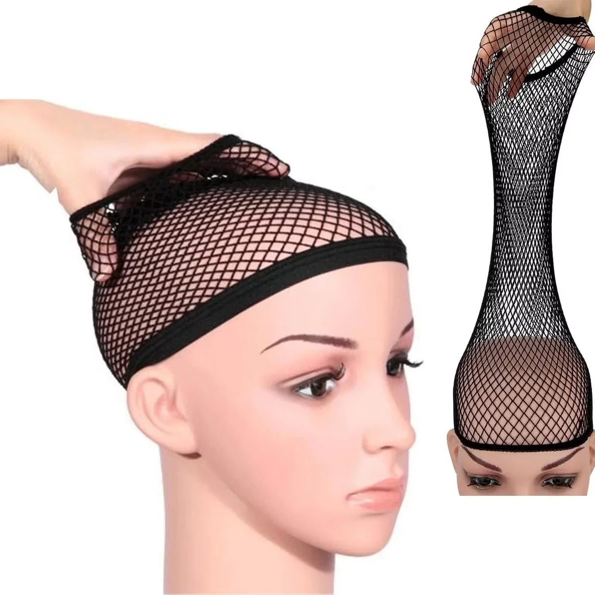 Nylon Hair Net New Stretchable Elastic Hairnets Fashion Mesh Weaving Wig Caps  for Wig Accessories