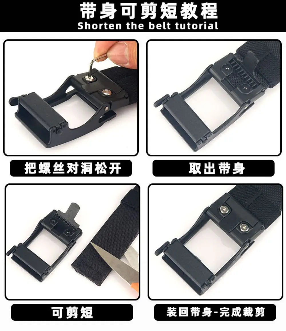 1pc Men's Belt Outdoor Multi Function Alloy Buckle Tactical Belt Canvas For Nylon Belt Training Quick Hanging Belts Neutral Belt