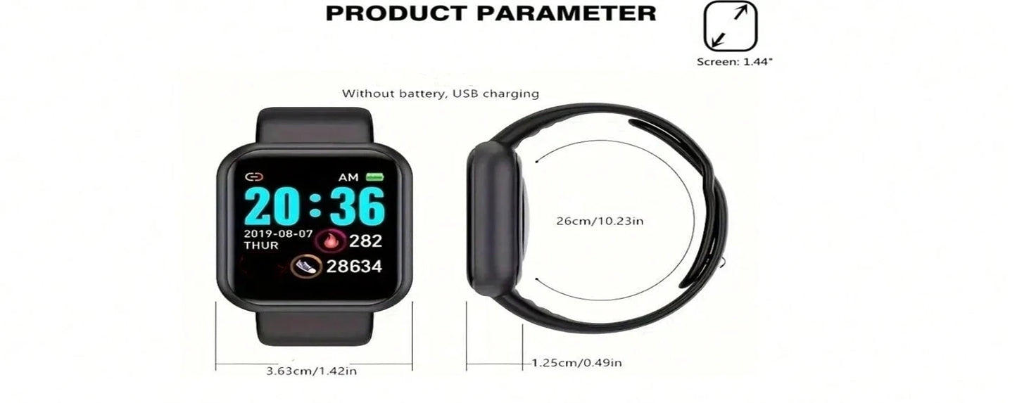 Smartwatch für Damen Herren Armbanduhr Bluetooth Verbundenes Telefon Musik-Player Fitness-Sportarmband Schlafmonitor Digitale Uhren