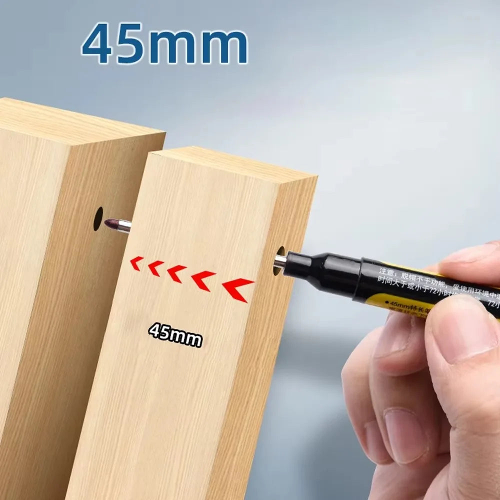 45mm Waterproof Long Head Nib Deep Hole Markers Pen Tile Carpenter Pen Multi-purpose for Woodworking Black/Blue/Red Ink