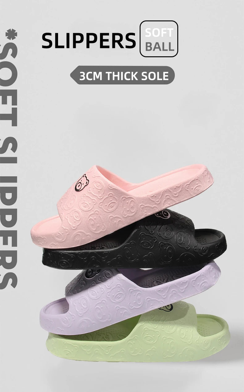 Non-Slip Slippers Female Outer Wear 2024 New Bathroom Indoor Home Sandals Female Summer Eva
