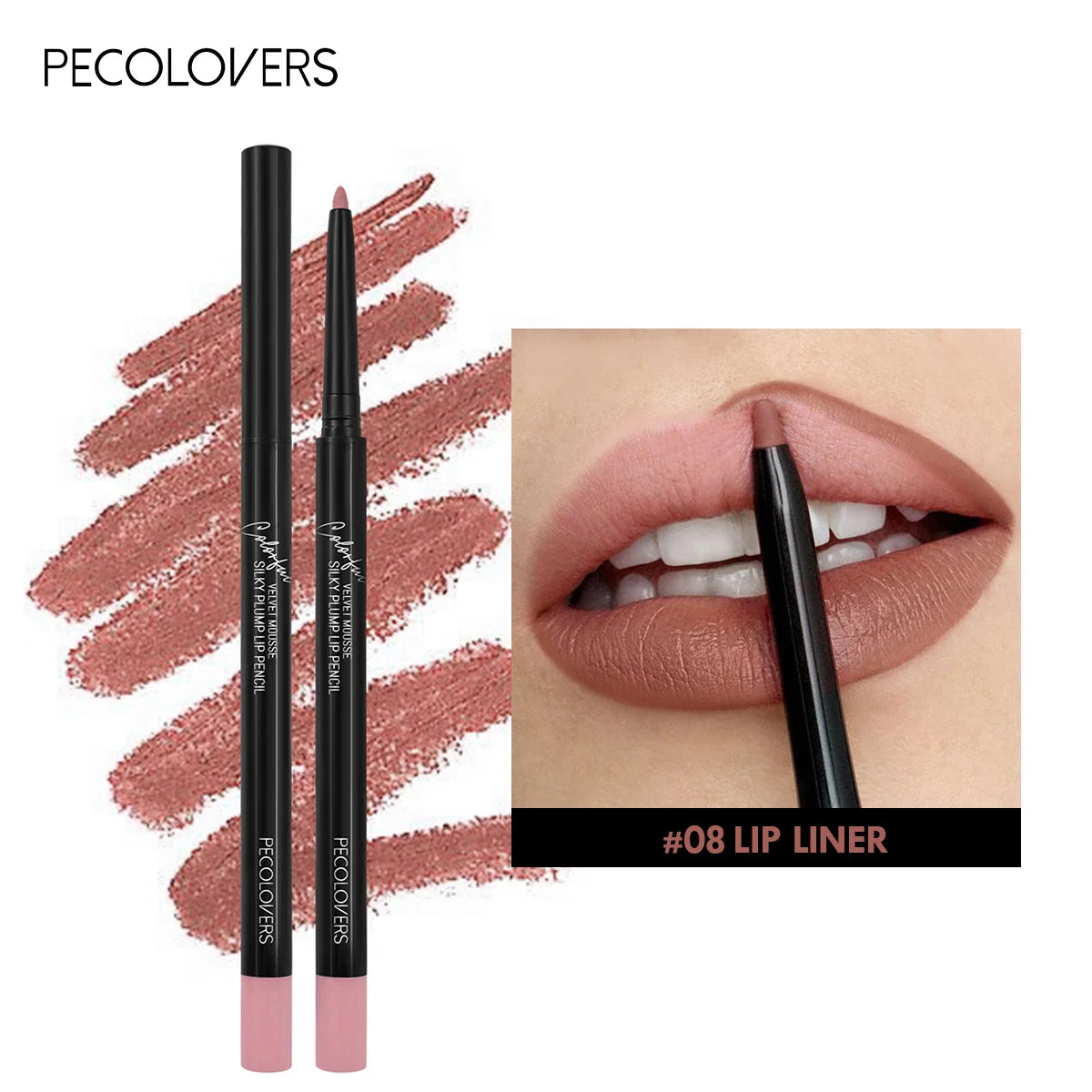 Wasserfester Matter Lipliner-Stift Rot Kontur Lippenstift Langanhaltend Antihaftend Feuchtigkeitsspendendes Lippen-Make-up 12 Farben