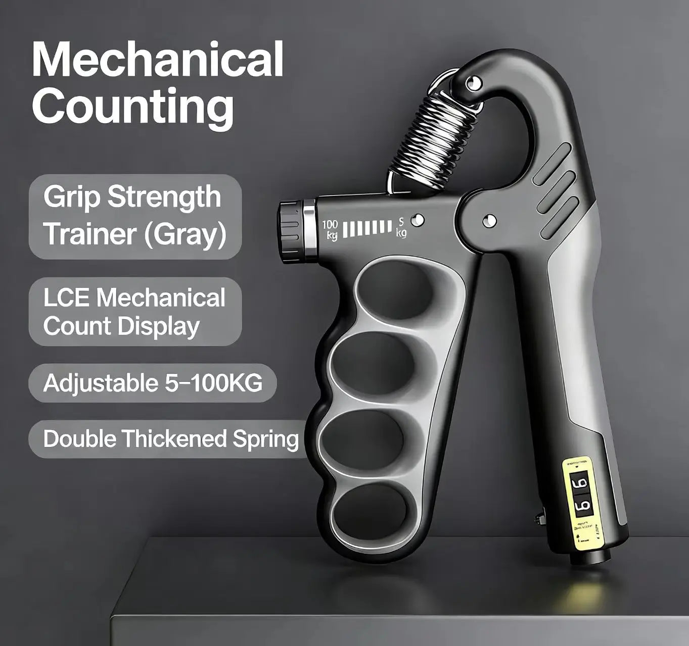 5-100Kg Adjustable Hand Gripper - Forearm Wrist Trainer for Gym & Muscle Recovery