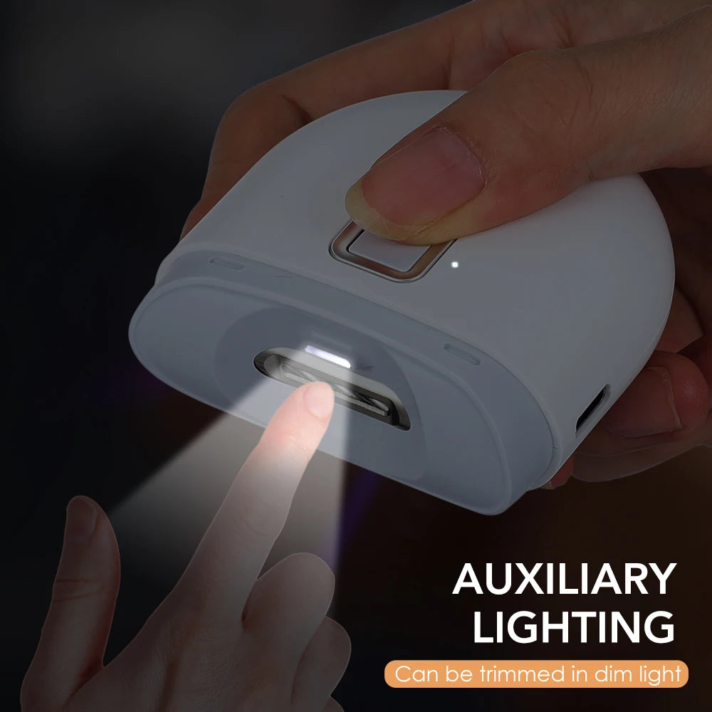 Coupe-ongles électrique avec lumière LED 2 en 1 automatique, lime à ongles, tondeuse pour bébé et adulte, mini outils de manucure, soin des ongles