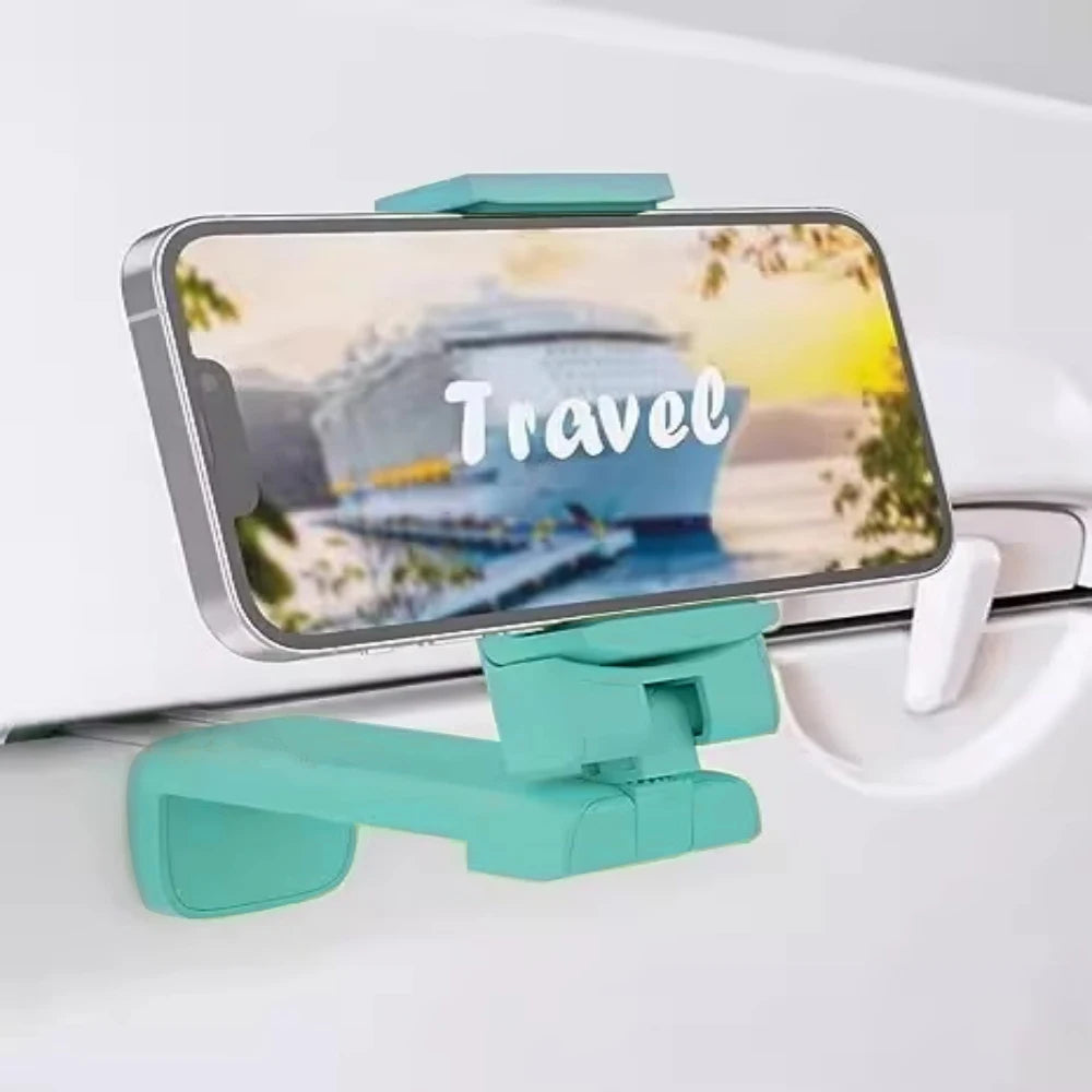 Portable Foldable Airplane Phone Stand Adjustable Rotatable Travel Holder, Multifunctional Flight Train Desk Seat Selfie Support