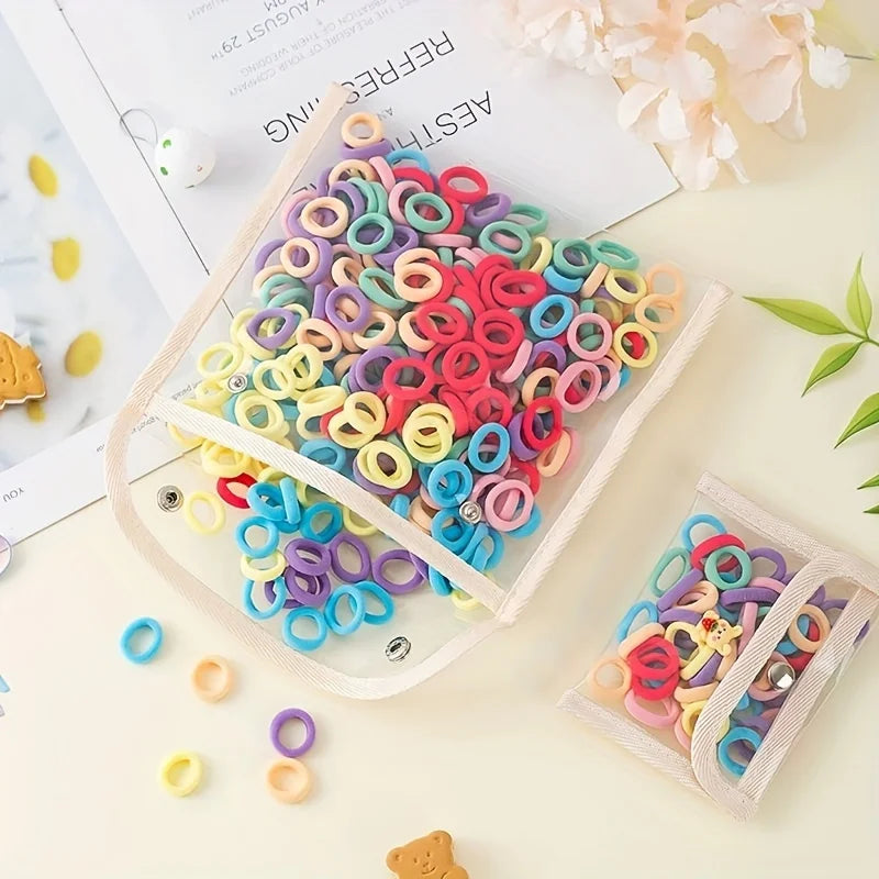 100pcs/set Elastic Colorful Hair Loops Ponytail Holder Stylish Hairdressing Accessories For Women And daily uses Daily Wear