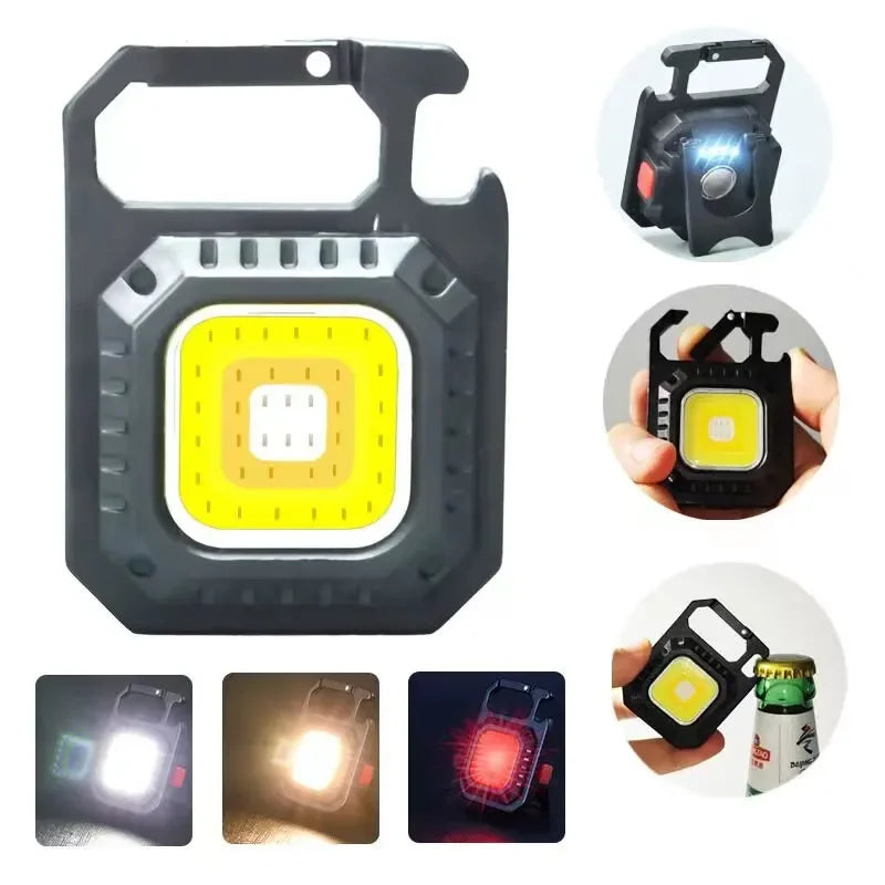 Mini LED Flashlight Magnetic COB Outdoor Camping Pocket Work Light 800 Lumens USB Rechargeable 7 Modes Spotlights