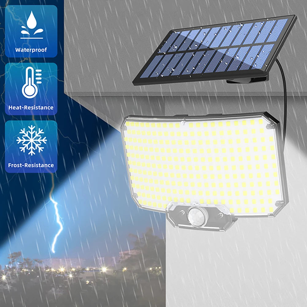 LED Solar Security Lights Motion Sensor Outdoor 234/280/226LED Flood Light IP65 Waterproof Split Wall Lamp Solar Powered 3 Mode