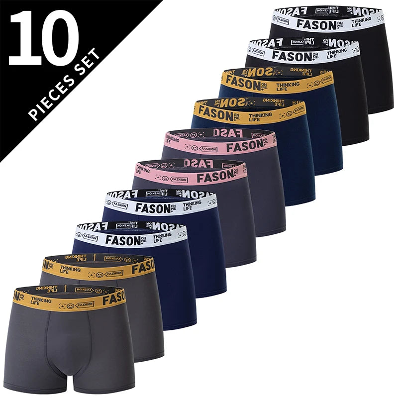 Ensemble de 4/10 boxers pour hommes, décontractés et à la mode, shorts de sport élastiques pour jeunes grandes tailles et cyclistes.