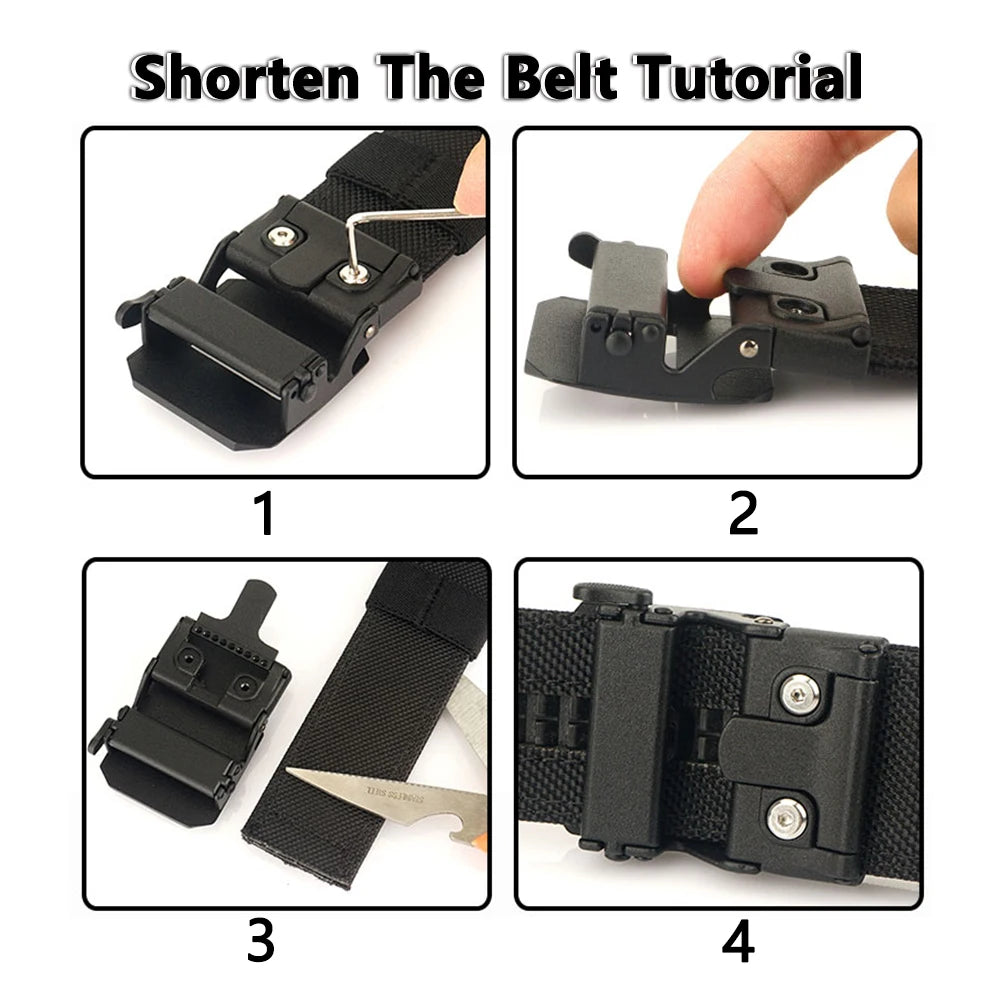 TUSHI Belt Hard Tactical Belt for Men Metal Automatic Buckle IPSC Gun Belt 1100D Nylon Military Belt Outdoor Sports Girdle Male
