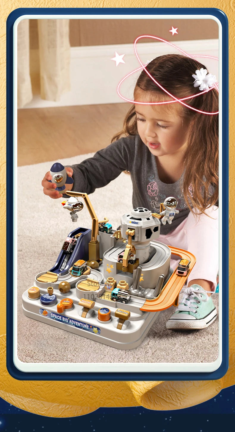 Racing Rail Car Model Space Aerospace Animals Educational Toys Children Train Track Adventure Brain Mechanical Interactive Game - Shoppiline