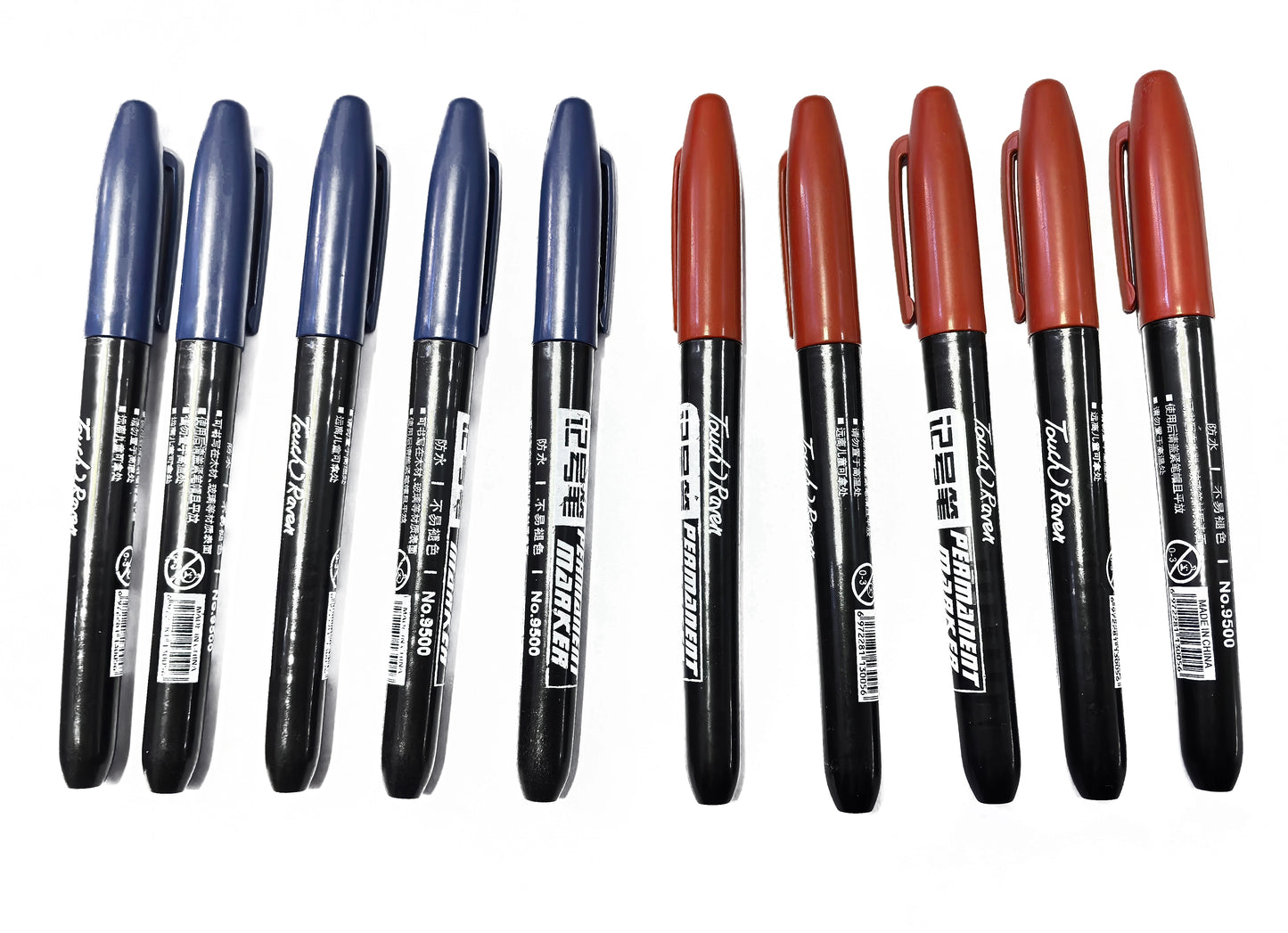 6 PCS Permanent Marker Pen Manga Drawing Markers Black Blue Red Waterproof Ink Sketch Pens Stationery Art School Supplies - Shoppiline