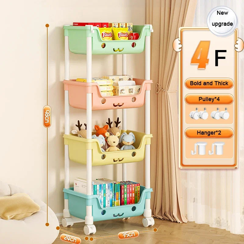 Toy Storage Trolley Bookshelf Snack Rack For Children Storage Organizer Bathroom Accessories Closet Organizer Kitchen Storage - Shoppiline