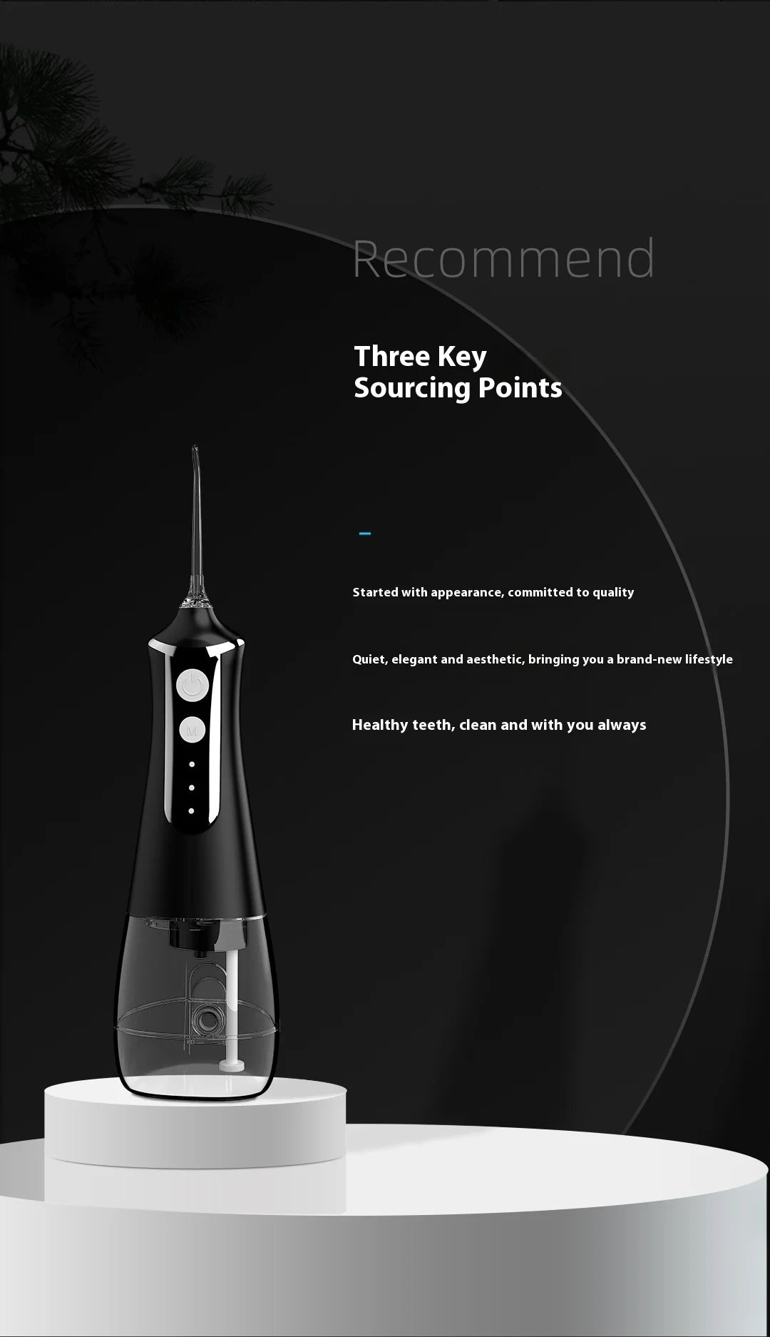 HOMEFISH Oral Irrigator Portable Dental Water Flosser USB Rechargeable Water Jet Floss Tooth Pick Jet Tip Modes Waterproof